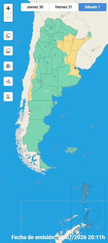 El sábado traerá una mejora en el AMBA, aunque se mantendrá la probabilidad de precipitaciones durante la madrugada y la mañana