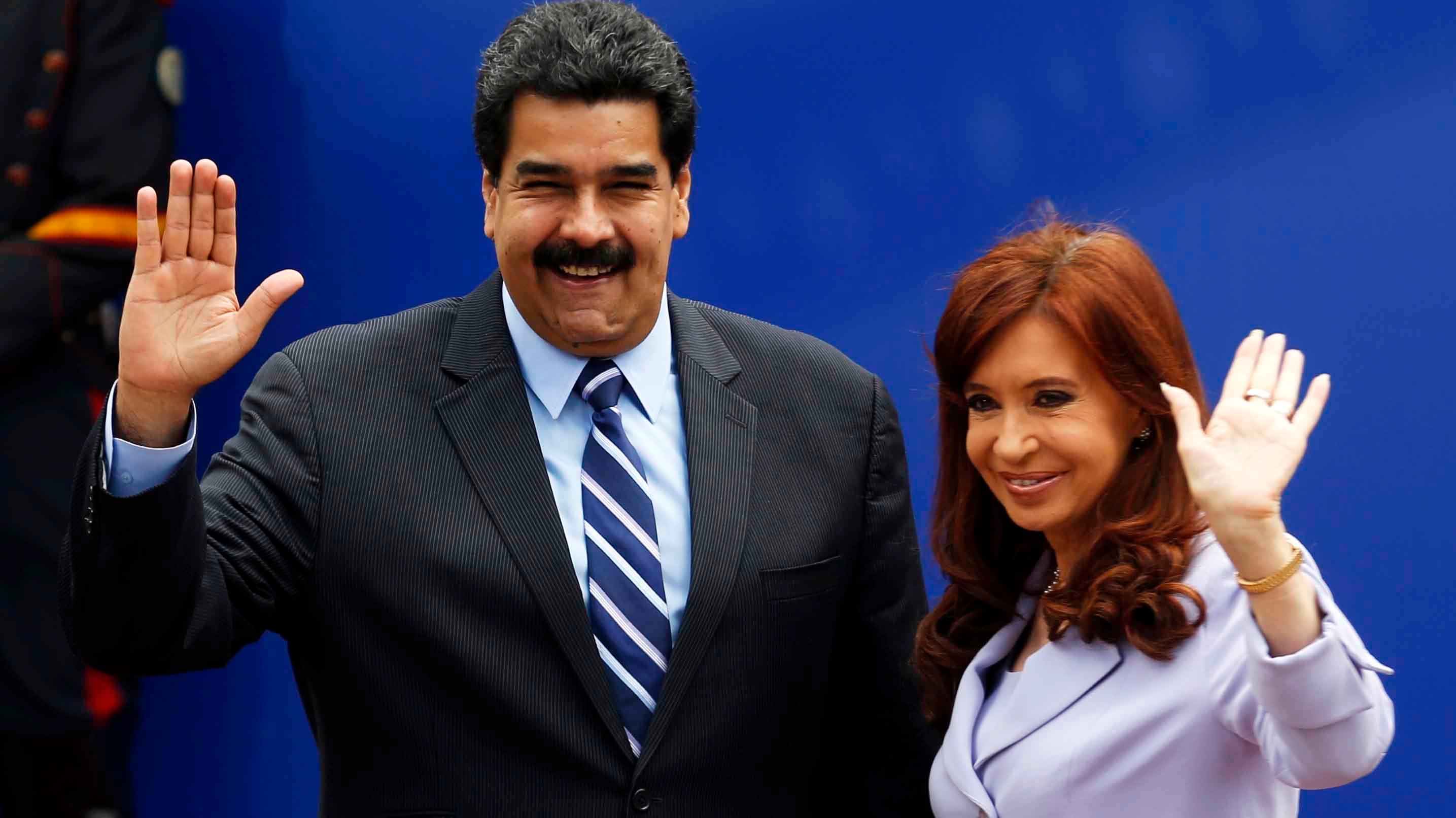 Nicolás Maduro junto a Cristina Kirchner