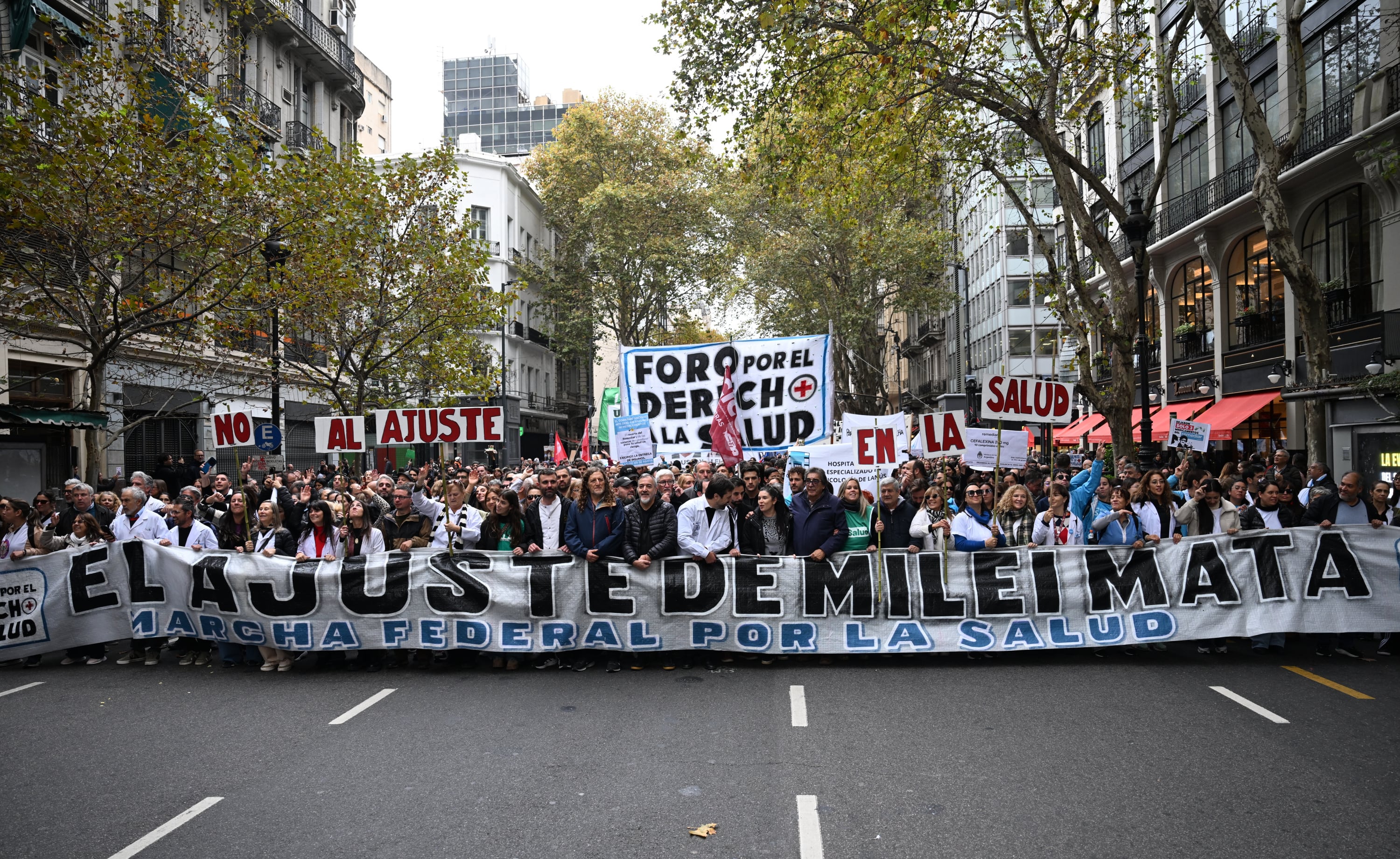 La Marcha Federal de la Salud en el centro porteño (Fotos: Maximiliano Luna)