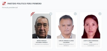 Lista de vicepresidentes en Perú 2026: estos son los acompañantes de cada candidato: Captura: ONPE.