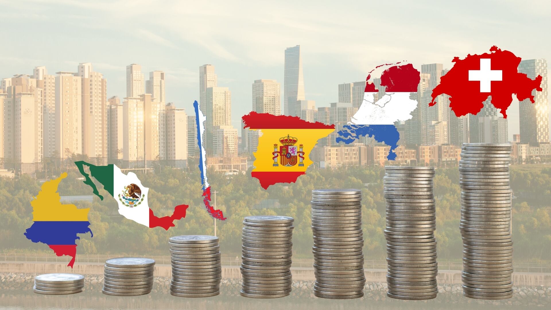 Desigualdad salarial por países: Suiza triplica el salario de España, pero el coste de vida es un 75% más. (Montaje Infobae / Canva)