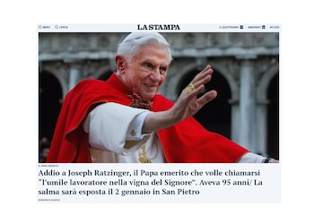 Portada diarios muerte Benedicto