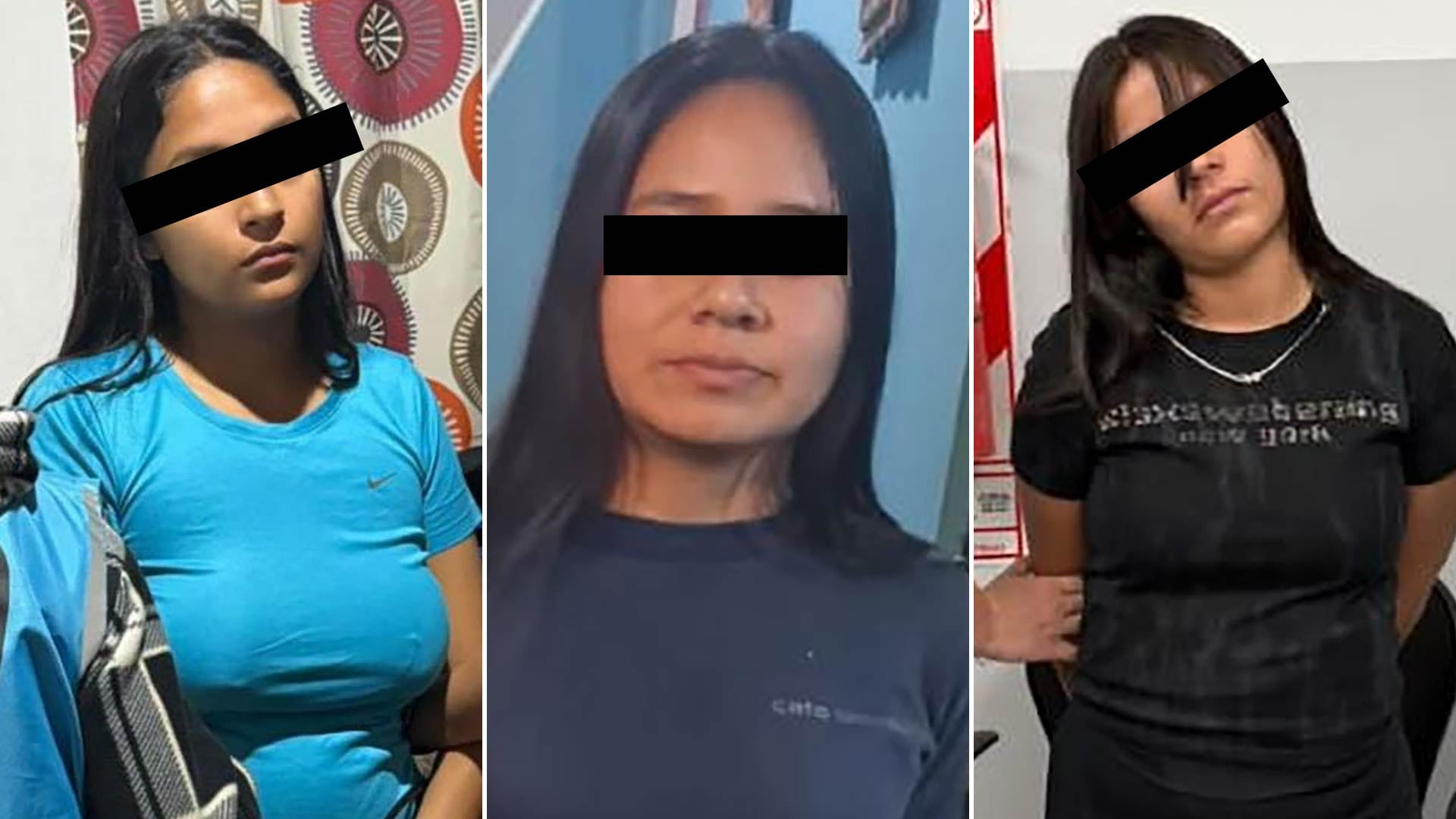 Valentina Rodríguez, Arlene Grissely Ramos Veray y Lucila Antonella Sierra, tres de las acusadas