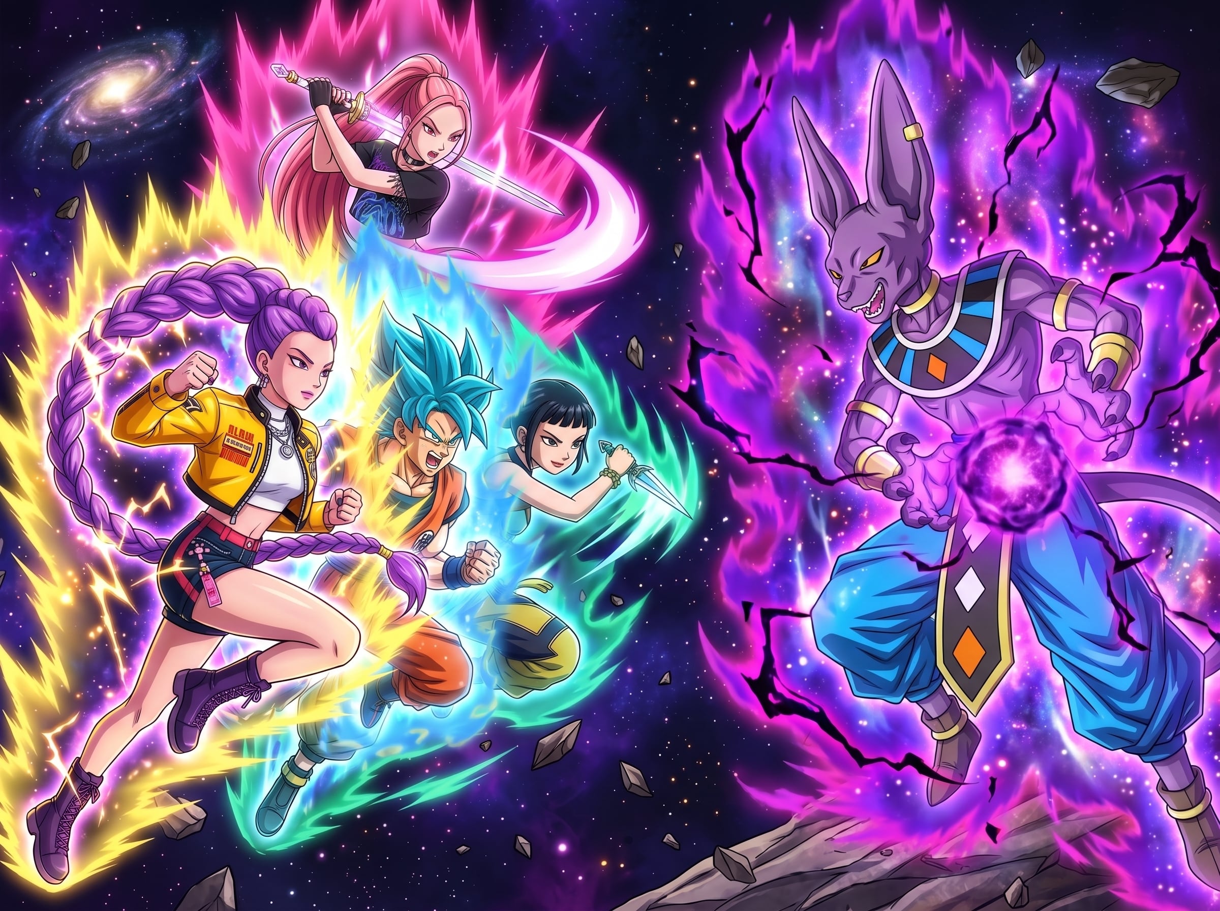 En otra variante se puede enfrentar a Las Guerreras K-pop y Goku con Bills, el Dios de la Destrucción. (Foto: Gemini)