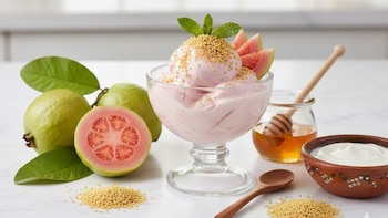 Nieve casera de guayaba y
