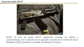 El AK47 asegurado estaría vinculado con la agresión del CUM de Hermosillo. Crédito: FGJES