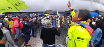 Celebraciones tras el triunfo de Gustavo Petro en el Movistar Arena el domingo 19 de junio en Bogotá / (Luis Velandia)