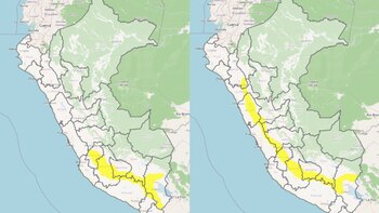 Senamhi emite alerta amarilla por lluvias intensas y nevadas en la sierra de 14 regiones del país. (Foto composición: Infobae Perú/Senamhi)