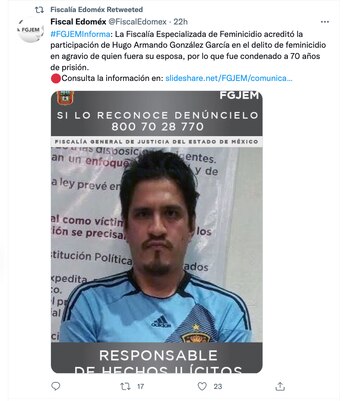 Edomex / Fiscalía / Feminicida