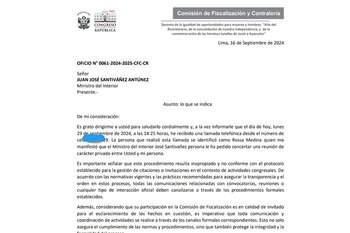 Oficio enviado por Juan Burgos