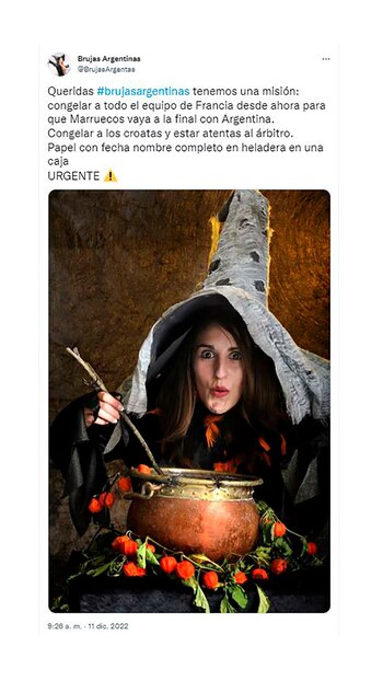 @brujasargentinas pidió congelar a Francia