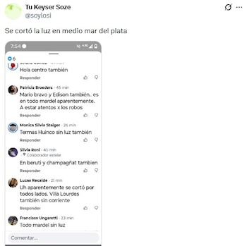 Posteos de la gente en las redes sociales