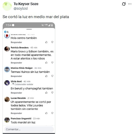 Posteos de la gente en las redes sociales