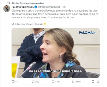 La senadora Paloma Valencia fue