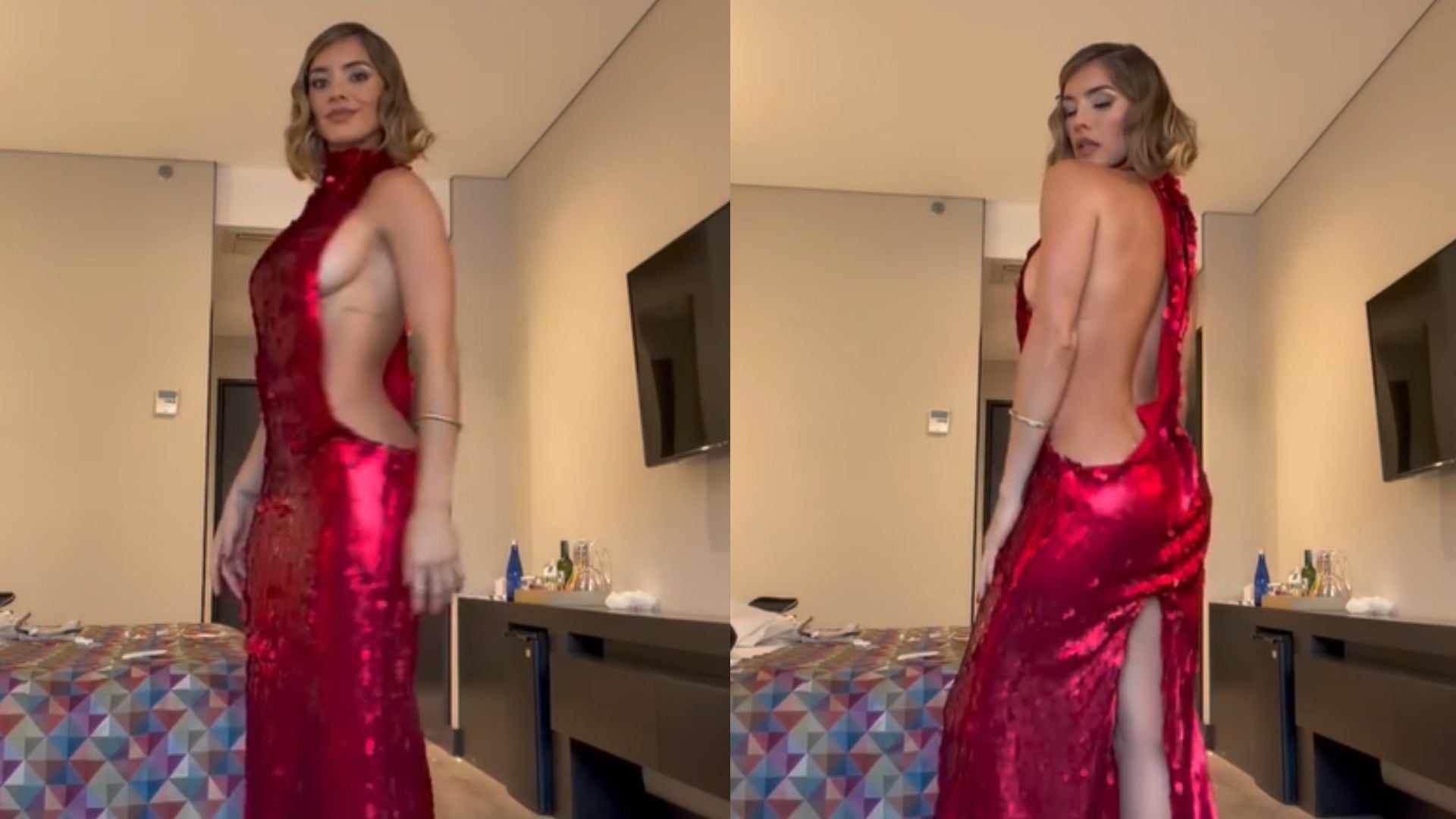 Korina Rivadeneira aparece con un escotado vestido y los usuarios las critican