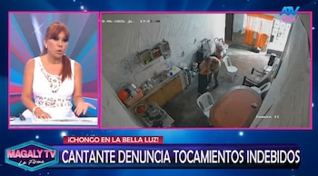 Magaly difunde videos del presunto acoso a Naldy Saldaña y espera la respuesta de La Bella Luz. Captura: Magaly TV La Firme.