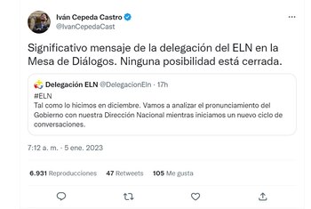 Cepeda opina sobre el ELN.