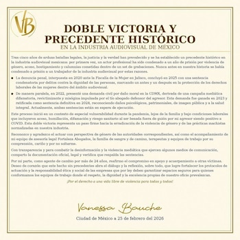 Vanessa Bauche celebra una doble