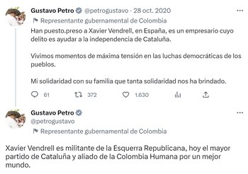 Gustavo Petro y Xavier Vendrell
