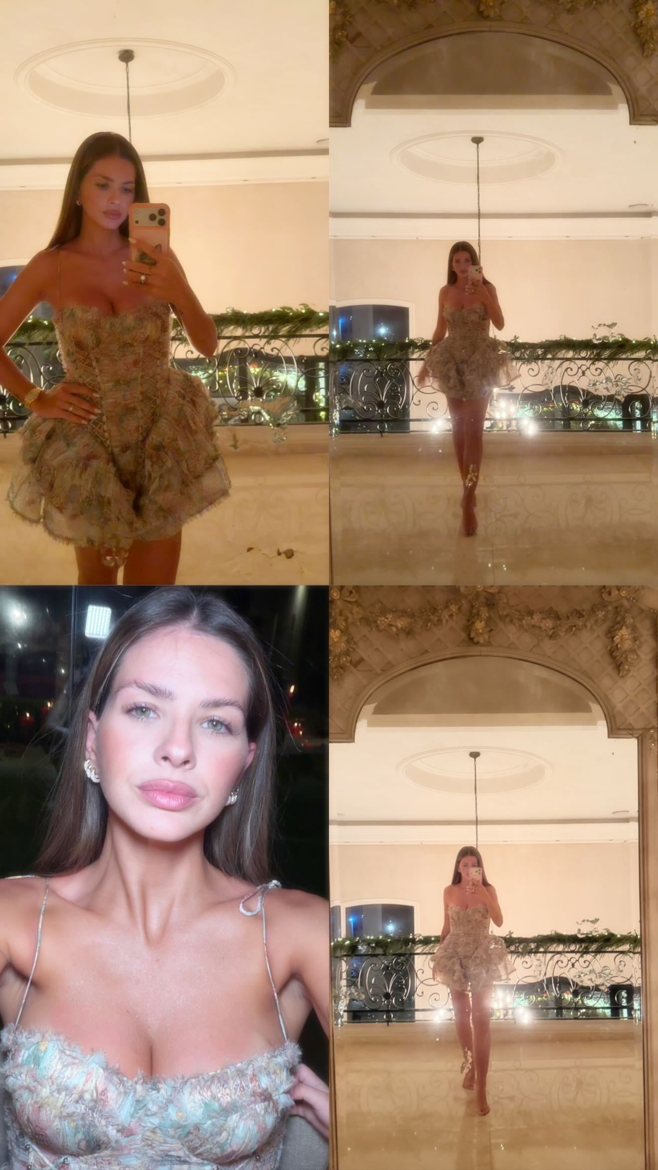 La China Suárez eligió un vestido con corset floreado de Zimmerman (Instagram)