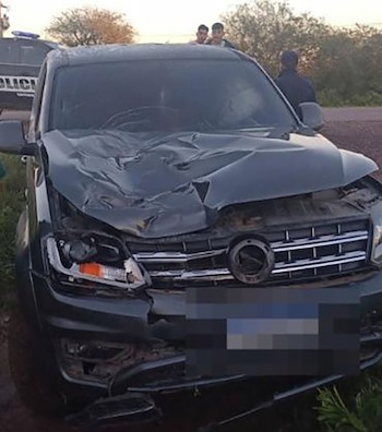 El frente de la camioneta