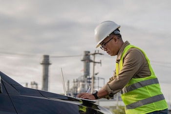 Ingeniero petroquímico en su campo