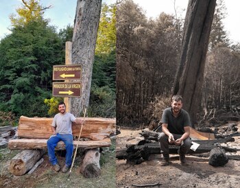 El baqueano Guillermo Fuentes sentado