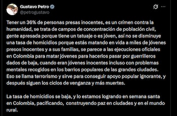 Gustavo Petro - crédito @petrogustavo/X