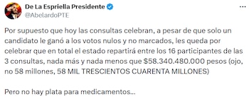 El candidato criticó el gasto