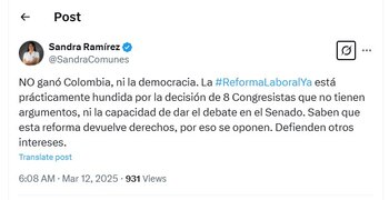 Sandra Ramírez se unió a