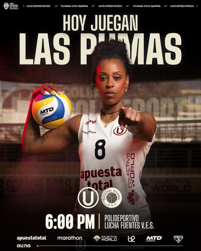 Universitario de Deportes se medirá ante Deportivo Géminis por el partido pendiente de la fecha 6 en la Liga Peruana de Vóley. Crédito: Instagram Universitario.