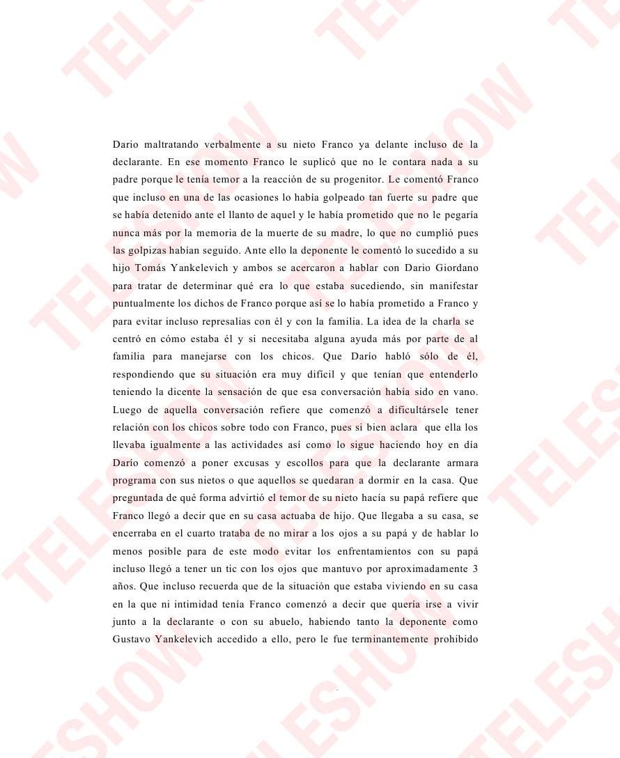 La declaración testimonial de Cris Morena