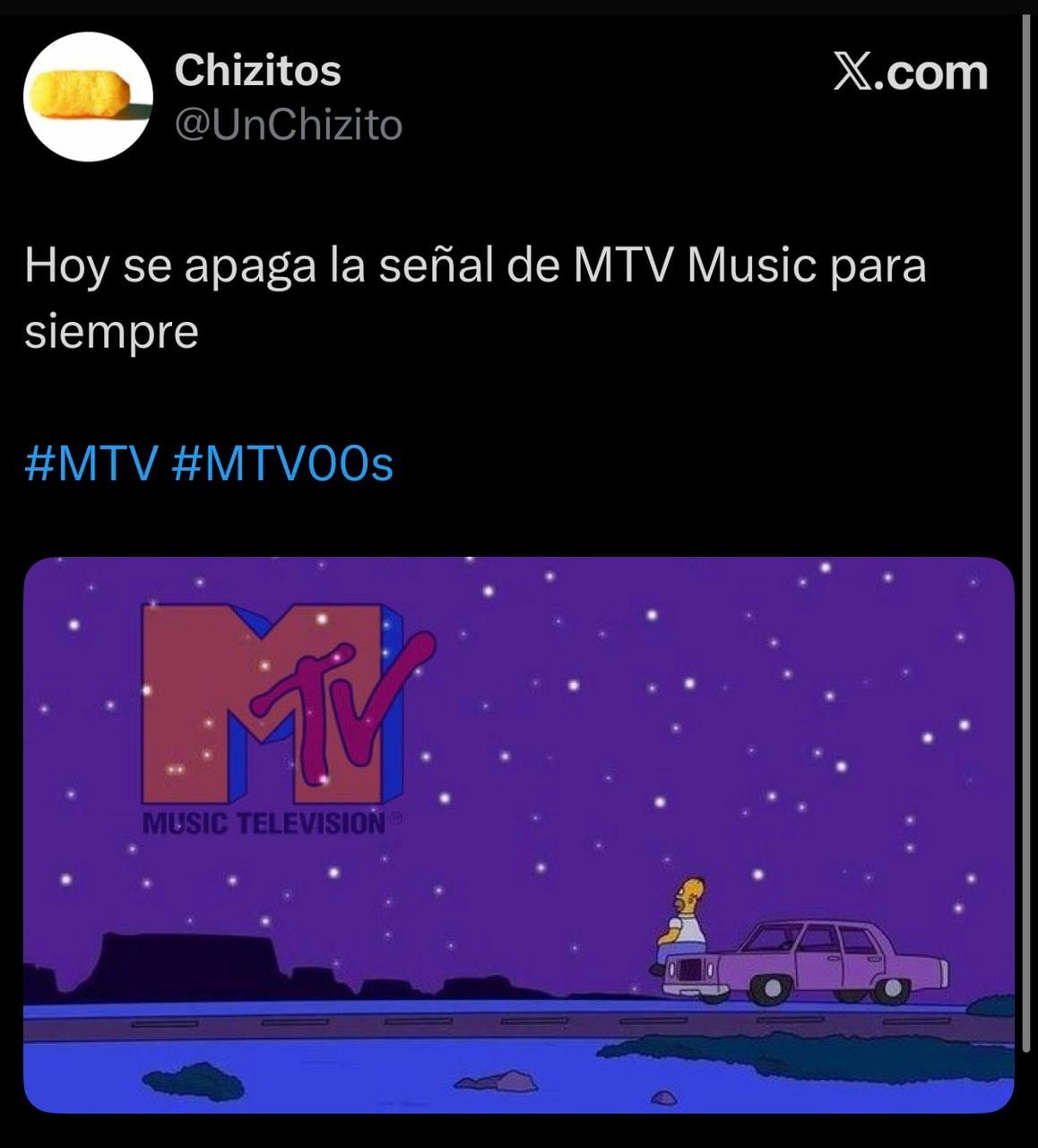 Uno de los memes que circularon ante el apagado definitivo de MTV. (Captura de pantalla)