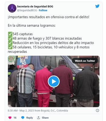 Autoridades en Bogotá desarticularon bandas