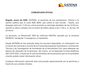 Este es el comunicado de