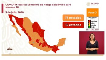 Mapa actualizado este día del