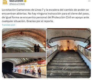 La cuenta oficial del STC detalla que no existe ningún permiso para la elaboración de material audiovisual al interior de sus instalaciones.