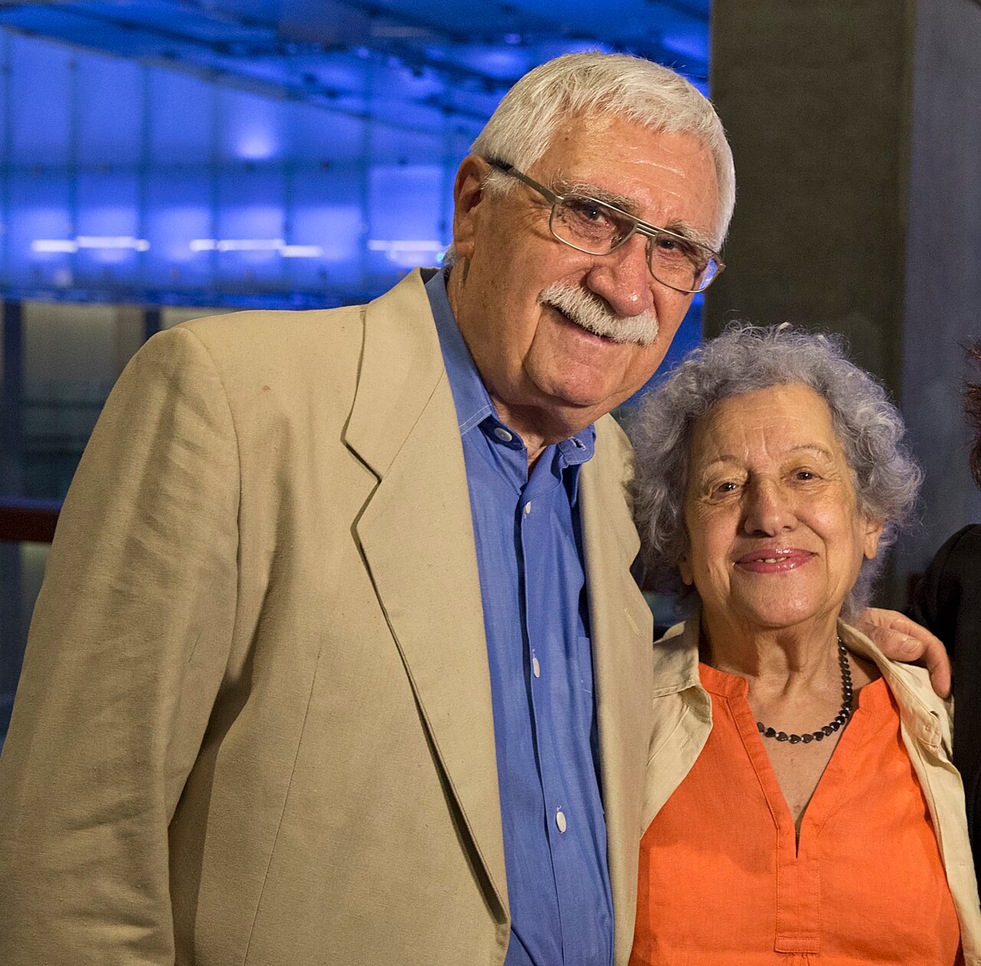 Junto al artista Juan Carlos Distéfano, su amor de toda la vida. Distéfano murió hace menos de un mes