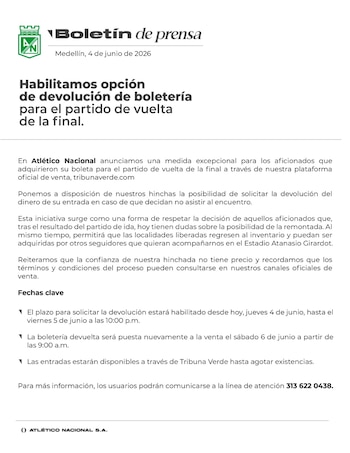 -crédito Jefatura de Prensa Atlético Nacional