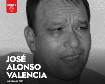 José Alonso Valencia -Muerte