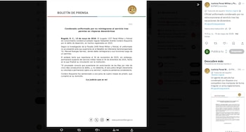 La decisión judicial fue divulgada a través del boletín oficial, detallando la duración de la sanción y la responsabilidad del exuniformado conforme al reglamento vigente - crédito Justicia Penal Militar
