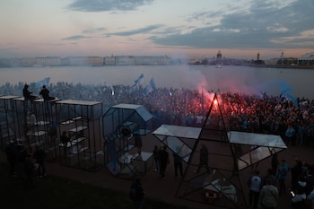 La hinchada del Zenit se