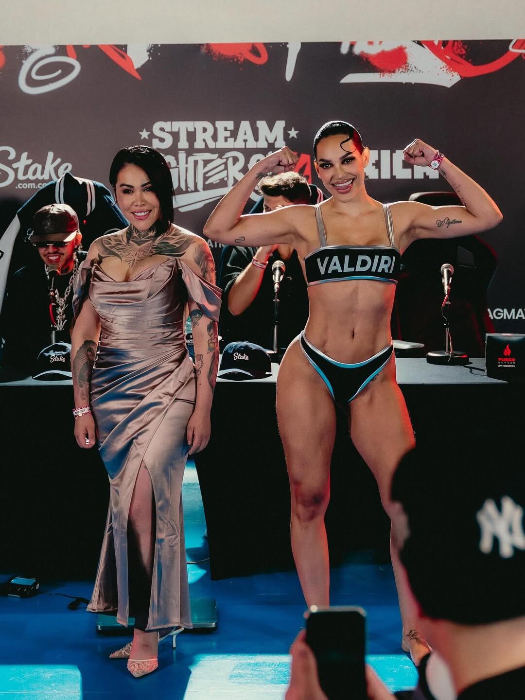 Las creadoras de contenido tuvieron una fuerte pelea en el pesaje de Stream Fighters - crédito @stream_fighters/ Instagram
