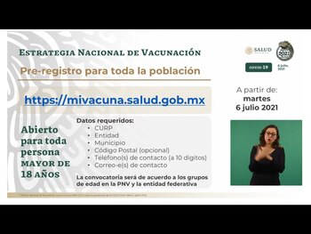 Las personas mayores de 18 años ya pueden registrarse en el portal de vacunación contra COVID-19 del gobierno federal (Foto: SSa)