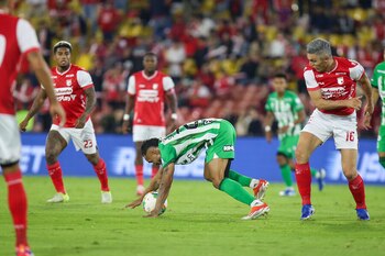 El Verdolaga ganó por 3-0 en su última visita a Santa Fe y certificó su pase a la final de la Liga BetPlay 2024-II - crédito Catalina Olaya / Colprensa