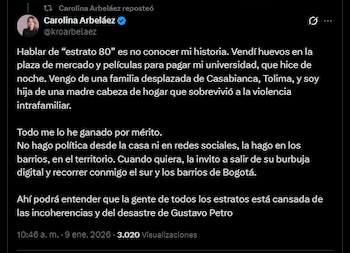 Carolina Arbeláez respondió a las