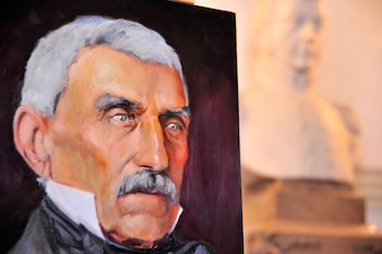 José de San Martín en una pintura que lo muestra con las cataratas que afectaron su visión los últimos años de su vida