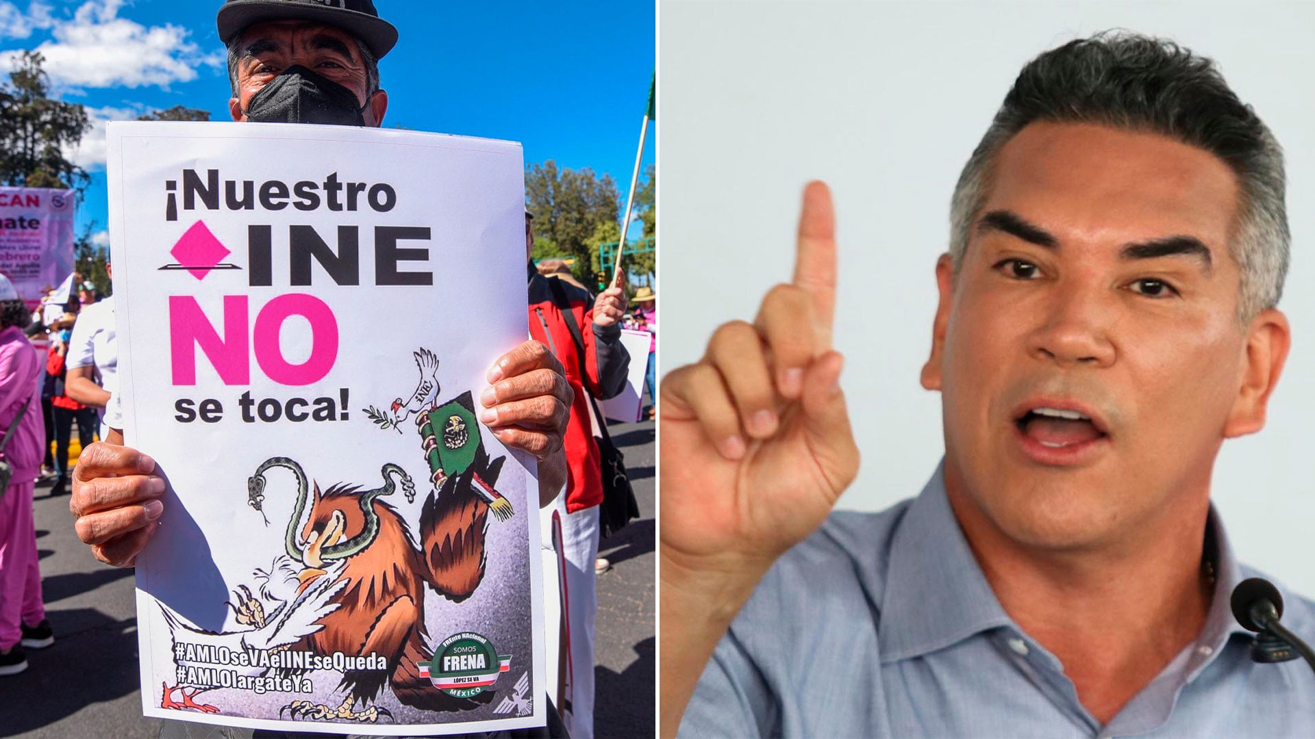 Alejandro Moreno, líder del PRI, califica como alarmante la propuesta que amenaza la autonomía del INE en México.Crédito: Composición fotográfica Infobae México