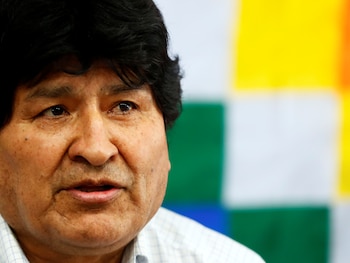 El ex presidente boliviano Evo Morales durante una conferencia de prensa este domingo en Buenos Aires (REUTERS/Agustin Marcarian)