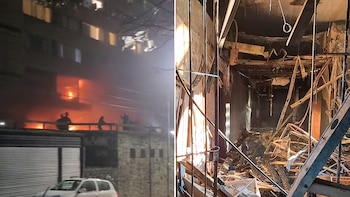 Feroz incendio en un complejo